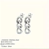 1 Pair Retro Punk Chain Stainless Steel Drop Earrings main image 2