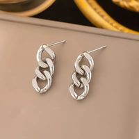 1 Pair Retro Punk Chain Stainless Steel Drop Earrings main image 3