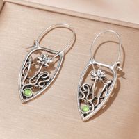1 Pair Retro Dragonfly Plating Inlay Zinc Alloy Artificial Gemstones Silver Plated Drop Earrings sku image 1