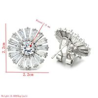 1 Pair Sweet Shiny Flower Plating Inlay Copper Zircon White Gold Plated Ear Cuffs Ear Studs main image 2