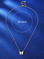 Simple Style Butterfly Copper Plating Inlay Shell 18k Gold Plated Rose Gold Plated White Gold Plated Necklace main image 2