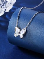 Simple Style Butterfly Copper Plating Inlay Shell 18k Gold Plated Rose Gold Plated White Gold Plated Necklace main image 6