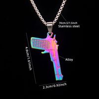 Casual Pistol 201 Stainless Steel Zinc Alloy Unisex Pendant Necklace main image 10