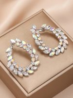 1 Pair Classic Style Water Droplets Plating Inlay Zinc Alloy Artificial Gemstones 18k Gold Plated Ear Studs main image 1
