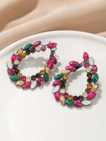 1 Pair Classic Style Water Droplets Plating Inlay Zinc Alloy Artificial Gemstones 18k Gold Plated Ear Studs main image 9