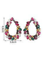 1 Pair Classic Style Water Droplets Plating Inlay Zinc Alloy Artificial Gemstones 18k Gold Plated Ear Studs main image 10
