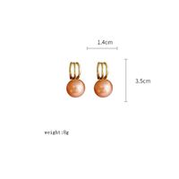 1 Pair Lady Round Plating Inlay Alloy Artificial Pearls 18k Gold Plated Drop Earrings main image 5