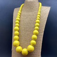 Hawaiisch Übertrieben Runden Holz Perlen Einbrennlack Frau Halskette main image 1