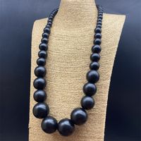 Hawaiisch Übertrieben Runden Holz Perlen Einbrennlack Frau Halskette main image 8