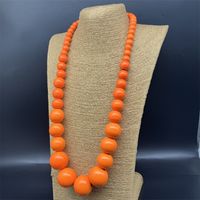 Hawaiisch Übertrieben Runden Holz Perlen Einbrennlack Frau Halskette sku image 2