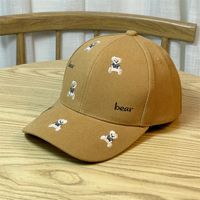 Unisex Cute Retro Bear Embroidery Curved Eaves Baseball Cap sku image 9