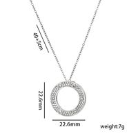 Classic Style Round Titanium Steel Pendant Necklace sku image 3