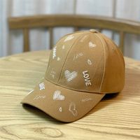 Unisex Cute Retro Letter Heart Shape Embroidery Curved Eaves Baseball Cap sku image 3