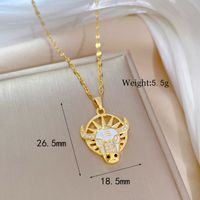 Stainless Steel Titanium Steel 18K Gold Plated Vacation Modern Style Plating Inlay Cattle Zircon Pendant Necklace main image 2