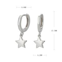 1 Paire Style Classique Star Placage Argent Sterling Plaqué Or Boucles D'oreilles main image 6