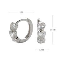 1 Pair Sweet Heart Shape Inlay Sterling Silver Zircon Earrings main image 6