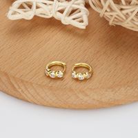 1 Pair Sweet Heart Shape Inlay Sterling Silver Zircon Earrings main image 3