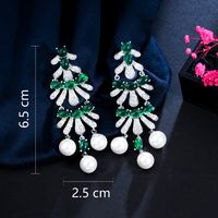 1 Pair Casual Romantic Flower Plating Inlay Copper Zircon Rhodium Plated Silver Plated Drop Earrings main image 7