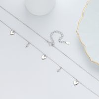 Elegant Süss Herzform Sterling Silber Polieren Überzug Vergoldet Halskette main image 4