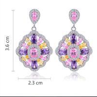 1 Pair Romantic Commute Rhombus Plating Inlay Copper Zircon Rhodium Plated Silver Plated Drop Earrings main image 10