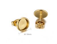 1 Pair Simple Style Round Plating Stainless Steel 18K Gold Plated Ear Studs main image 2