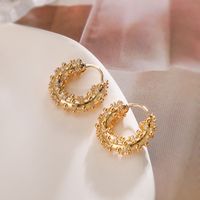 1 Pair Simple Style Commute Round Plating Inlay Copper Zircon 18k Gold Plated Earrings main image 3