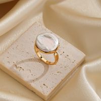 Elegant Original Design Korean Style Round Copper Inlay Freshwater Pearl 18k Gold Plated Open Rings main image 3