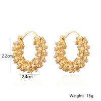 1 Paire Style Simple Commuer Rond Placage Incruster Le Cuivre Zircon Plaqué Or 18k Des Boucles D'oreilles main image 2