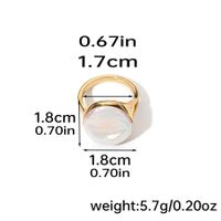 Elegant Original Design Korean Style Round Copper Inlay Freshwater Pearl 18k Gold Plated Open Rings sku image 4