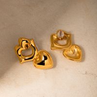 1 Pair IG Style Lips Heart Shape Plating 316 Stainless Steel  Drop Earrings main image 6