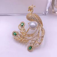 Elegant Luxurious Animal Brass Inlay Artificial Pearls Zircon Women's Brooches 1 Piece sku image 7