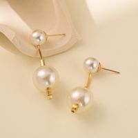 1 Pair Vintage Style Sweet Solid Color Plating Imitation Pearl Drop Earrings main image 4