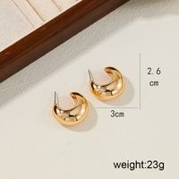 1 Pair Simple Style Classic Style C Shape Alloy Earrings main image 7