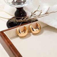 1 Pair Simple Style Classic Style C Shape Alloy Earrings sku image 1