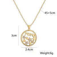 Simple Style Commute Letter Copper Plating Inlay Zircon 18k Gold Plated Pendant Necklace main image 2
