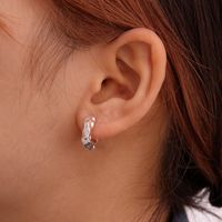 1 Pair IG Style Round Irregular Plating Pleated Copper K Gold Plated Rhodium Plated Earrings main image 6