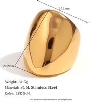 Vintage Style Simple Style Classic Style Round Stainless Steel Plating 18k Gold Plated Rings main image 2
