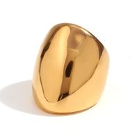 Vintage Style Simple Style Classic Style Round Stainless Steel Plating 18k Gold Plated Rings sku image 3