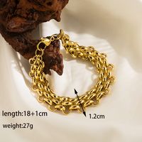 Wholesale Classic Style Solid Color Stainless Steel Plating 18k Gold Plated Bracelets Necklace main image 2