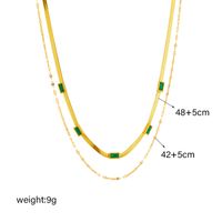 Retro Solid Color Titanium Steel Layered Plating 18k Gold Plated Necklace main image 5