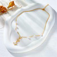 Korean Style Butterfly Titanium Steel Plating 18k Gold Plated Necklace main image 4