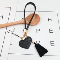 Sweet Heart Shape Pu Leather Plating Bag Pendant Keychain main image 2