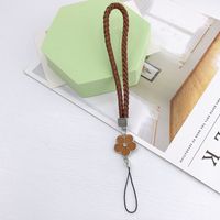 Elegant Flower Pu Leather Plating Bag Pendant Mobile Phone Chain sku image 4