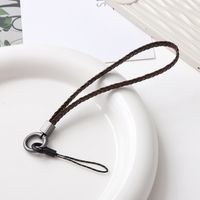 Simple Style Solid Color Pu Leather Plating Mobile Phone Chain main image 5