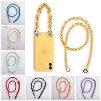 Simple Style Solid Color Arylic Plating Mobile Phone Chain main image 1