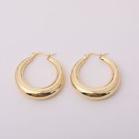 1 Pair Simple Style Round Plating 201 Stainless Steel 304 Stainless Steel Gold Plated Earrings main image 5