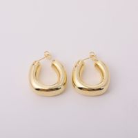 1 Pair Simple Style Round Plating 201 Stainless Steel 304 Stainless Steel Gold Plated Earrings main image 6