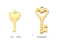 Simple Style Heart Shape Key Stainless Steel Plating Jewelry Accessories main image 2