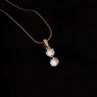 Ig Style Classic Style Solid Color Stainless Steel Copper Plating Inlay Zircon 18k Gold Plated Silver Plated Pendant Necklace main image 7