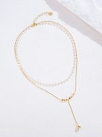 Elegant Original Design Solid Color Artificial Pearl Copper Plating 18k Gold Plated Silver Plated Necklace main image 2